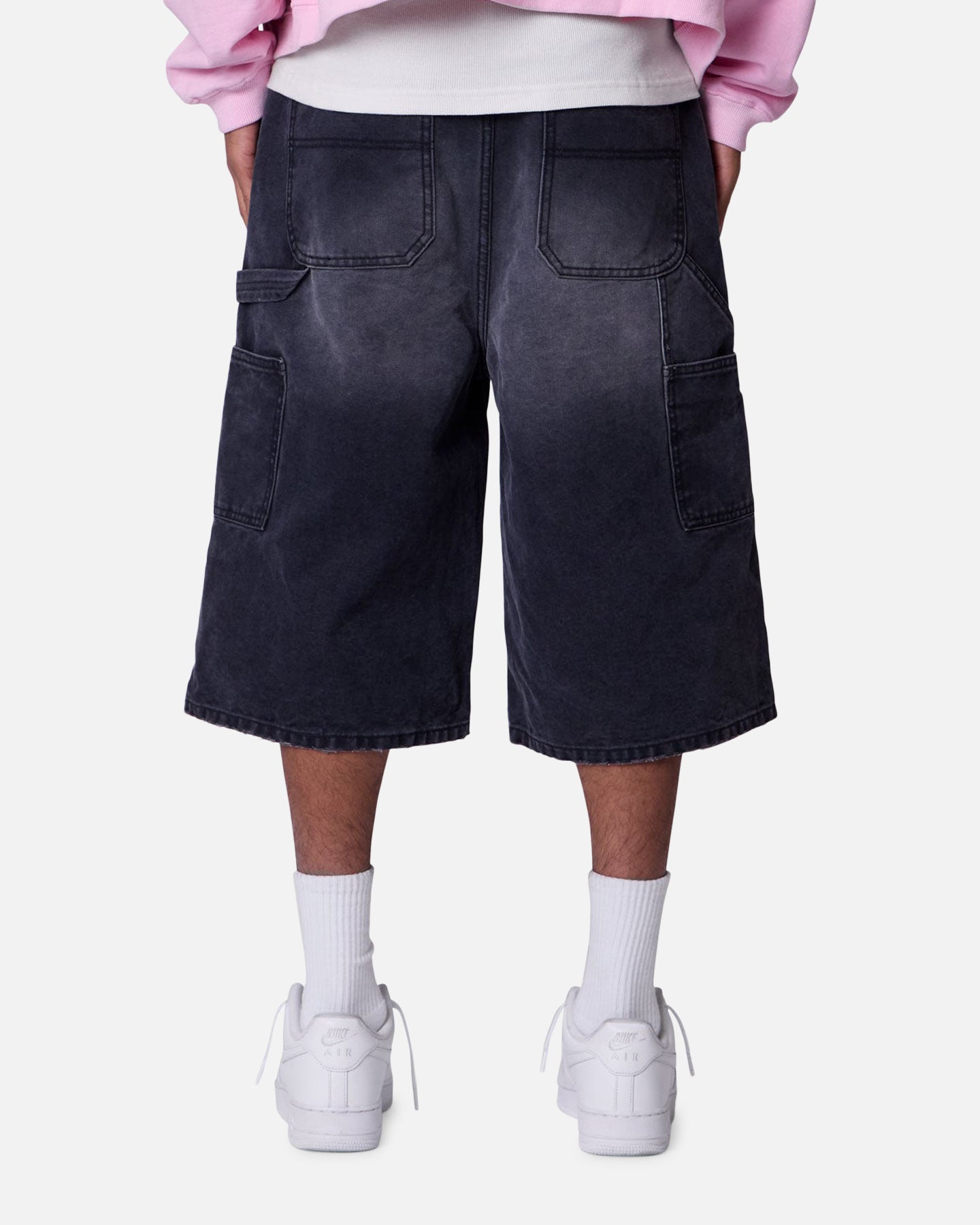 MNML Ultra Baggy Carpenter Shorts Washed Black