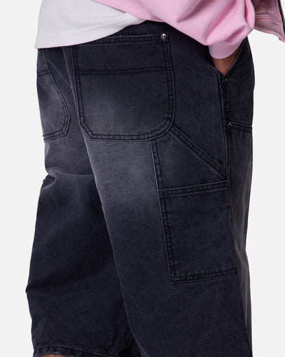 MNML Ultra Baggy Carpenter Shorts Washed Black