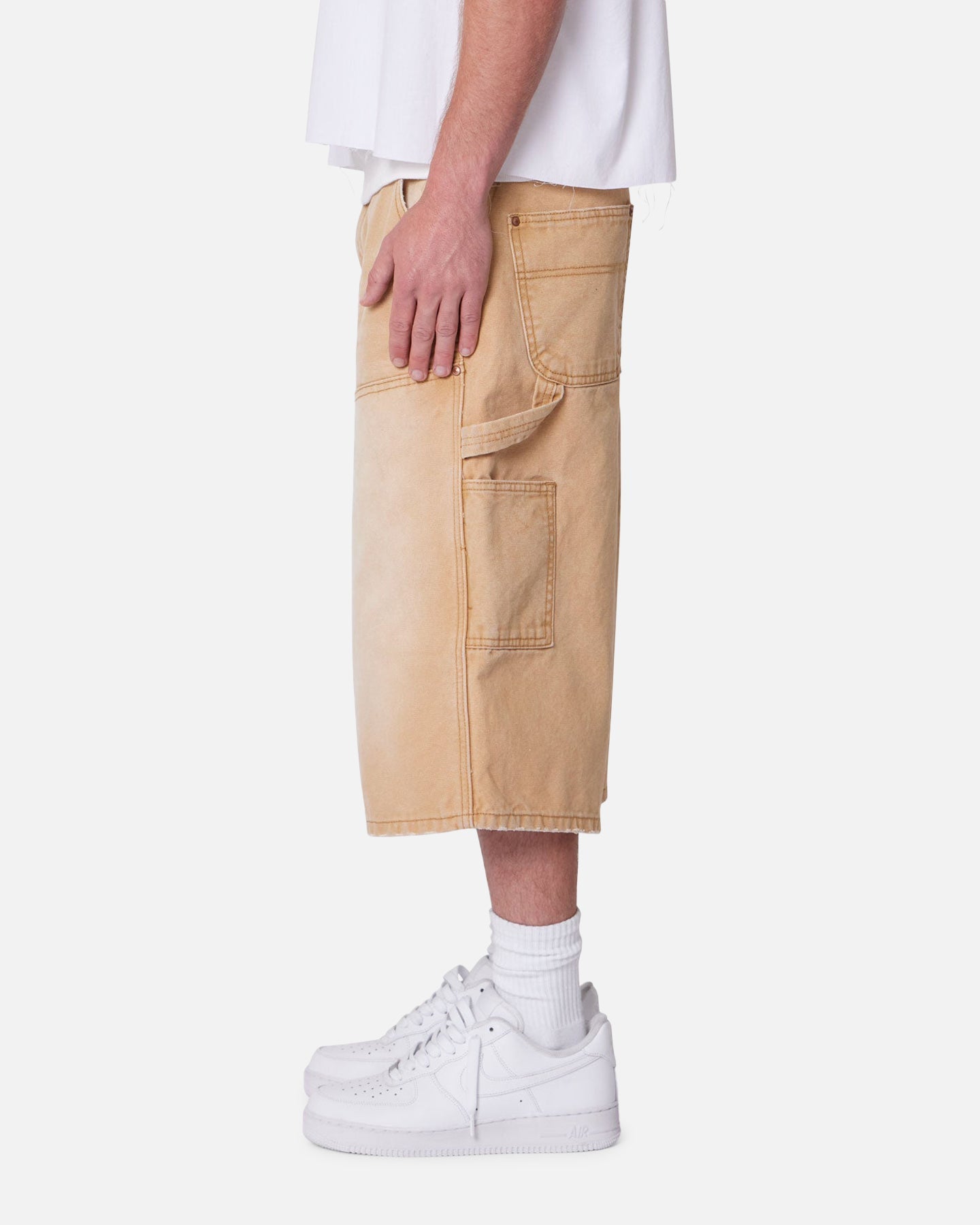 MNML Ultra Baggy Carpenter Shorts Washed Tan