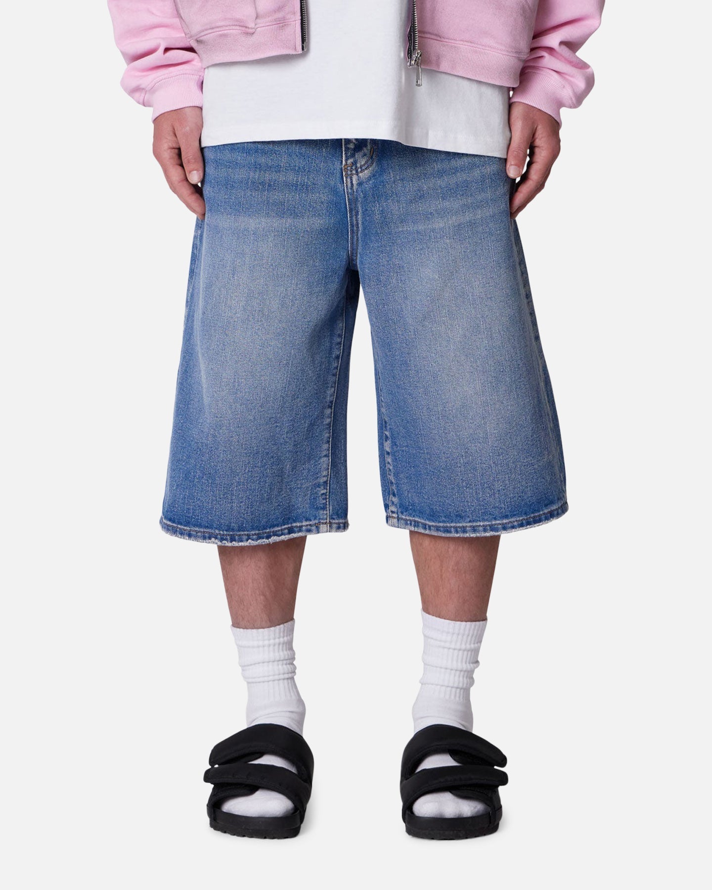 MNML Ultra Baggy Denim Shorts Raw Blue