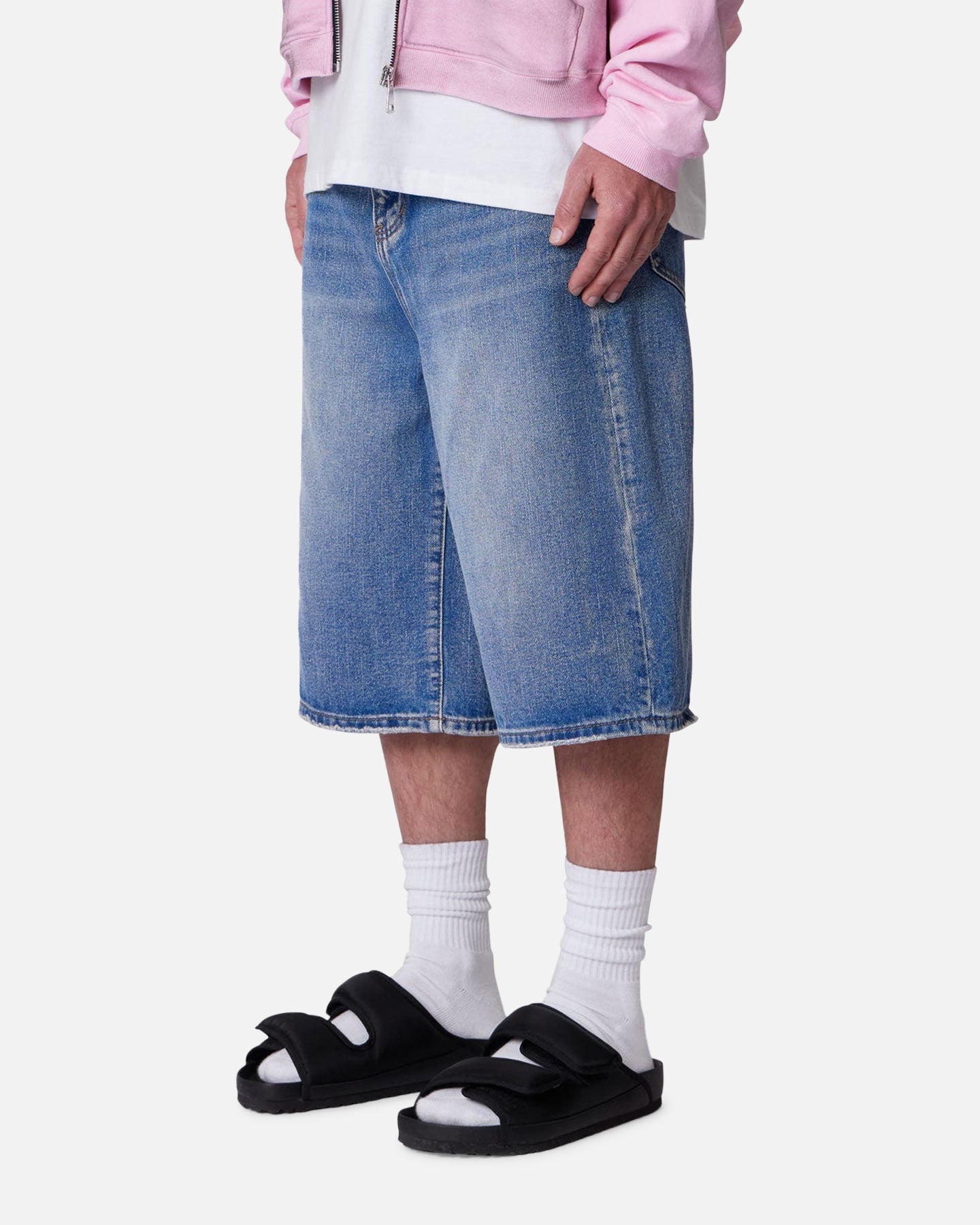 MNML Ultra Baggy Denim Shorts Raw Blue