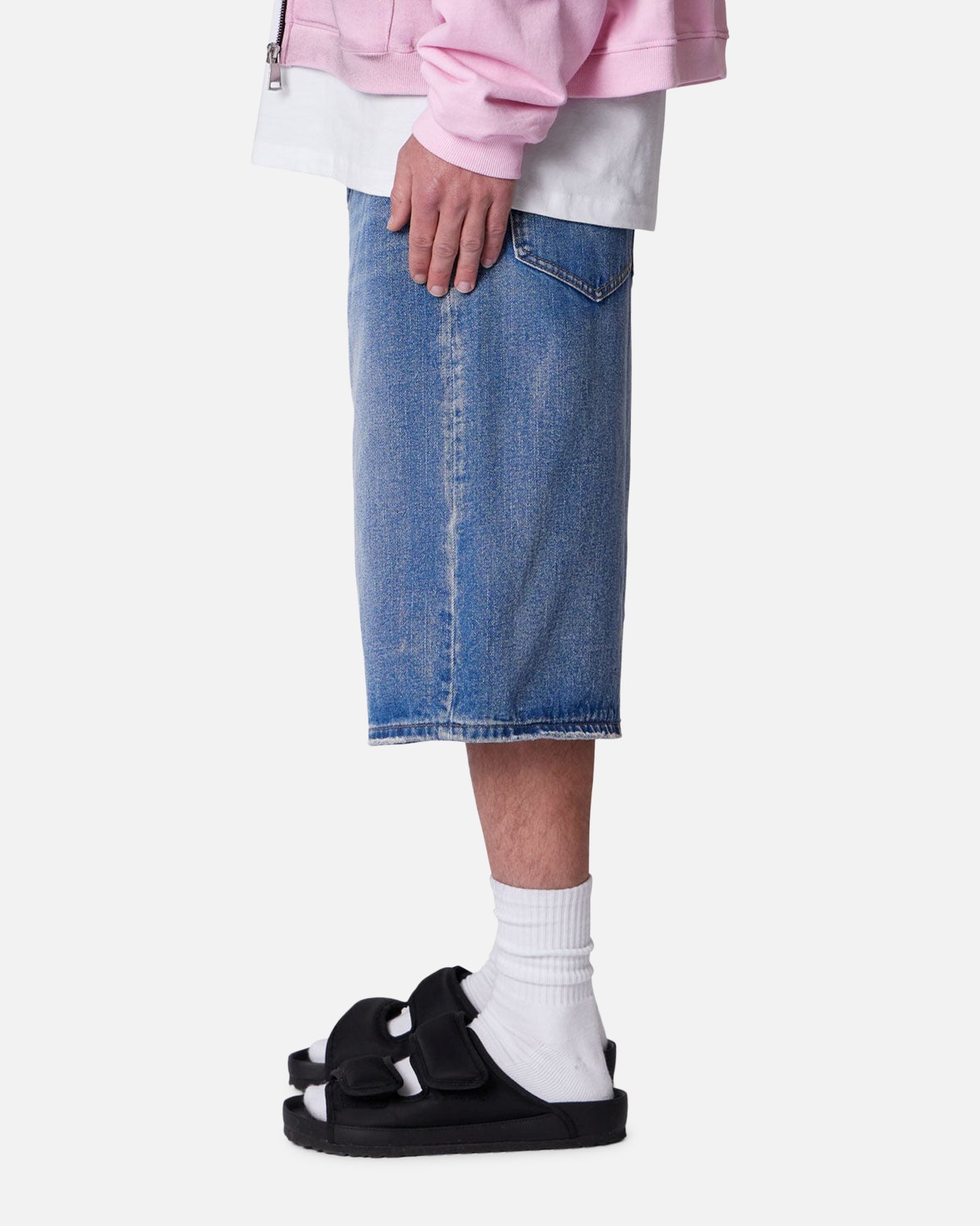 MNML Ultra Baggy Denim Shorts Raw Blue