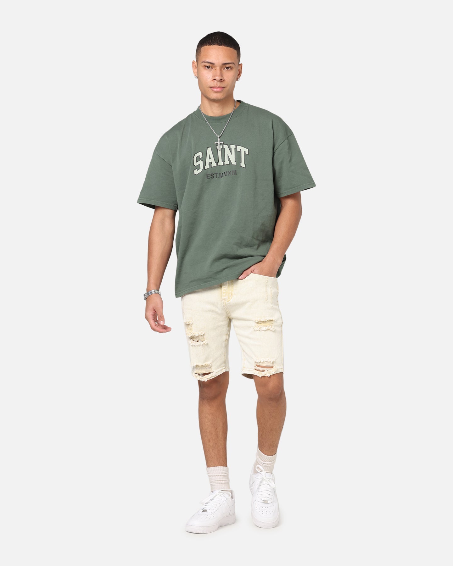 Saint Morta Dynasty V2 Denim Shorts Dirty Blonde