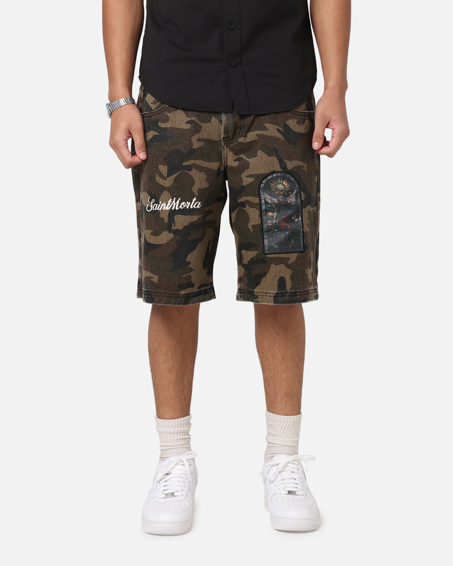 Saint Morta Kingdomcome Baggy Shorts Woodland Camo