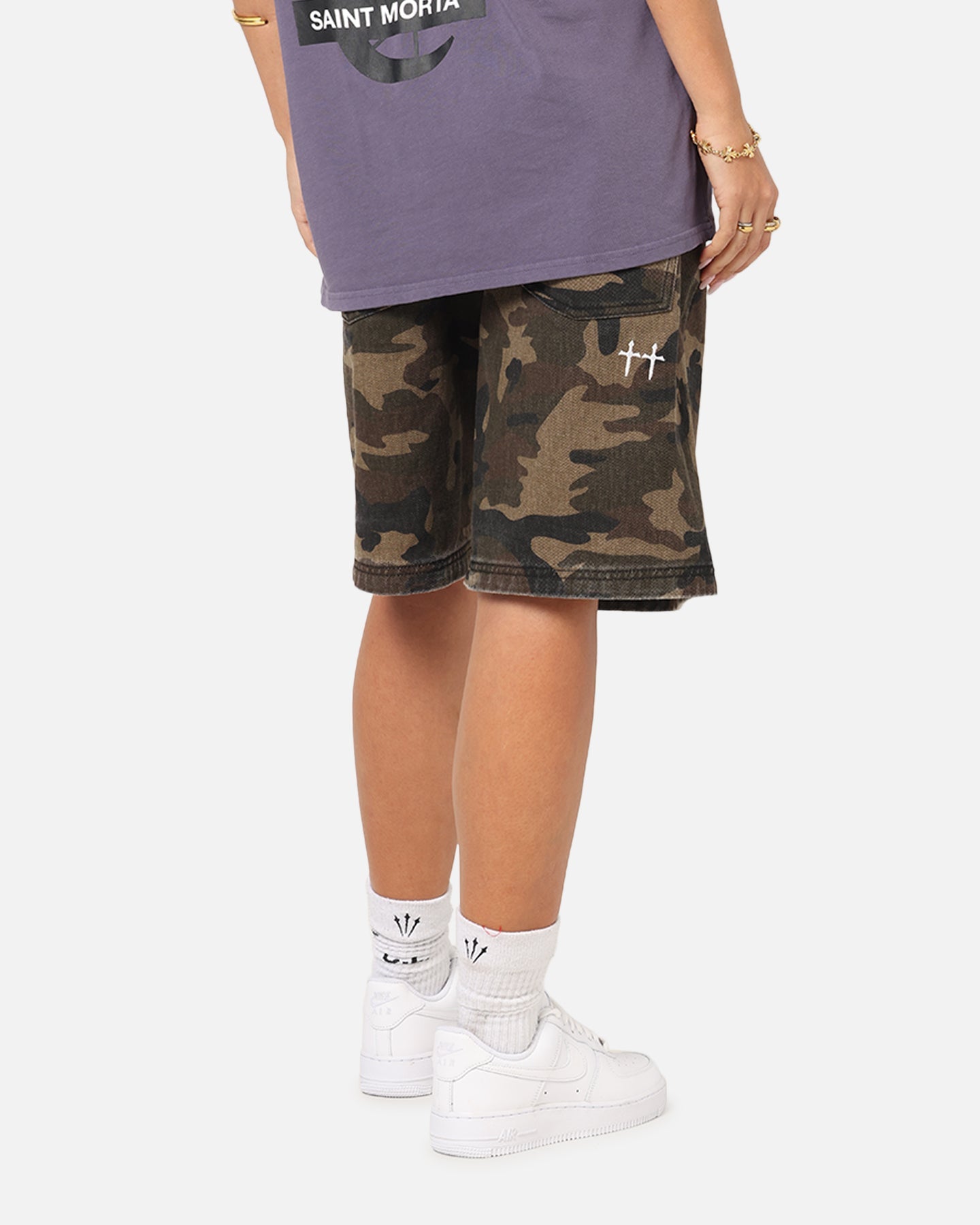 Saint Morta Kingdomcome Baggy Shorts Woodland Camo