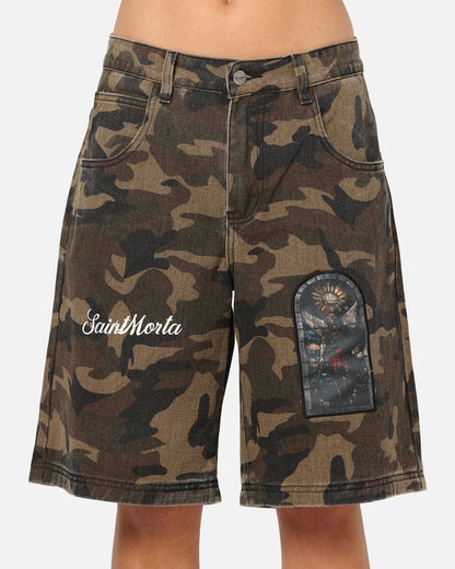 Saint Morta Kingdomcome Baggy Shorts Woodland Camo