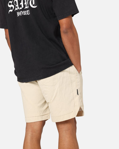 Saint Morta Gothic Monogram Nylon Shorts Dirty Blonde