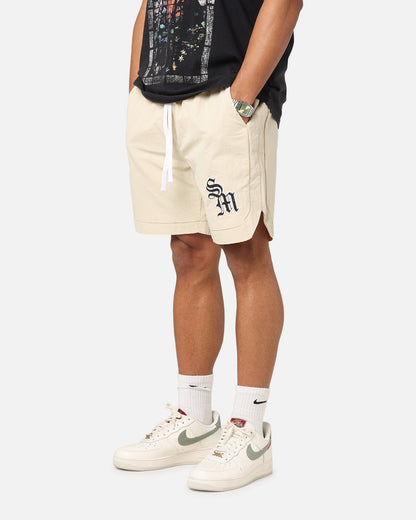 Saint Morta Gothic Monogram Nylon Shorts Dirty Blonde