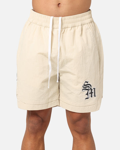 Saint Morta Gothic Monogram Nylon Shorts Dirty Blonde