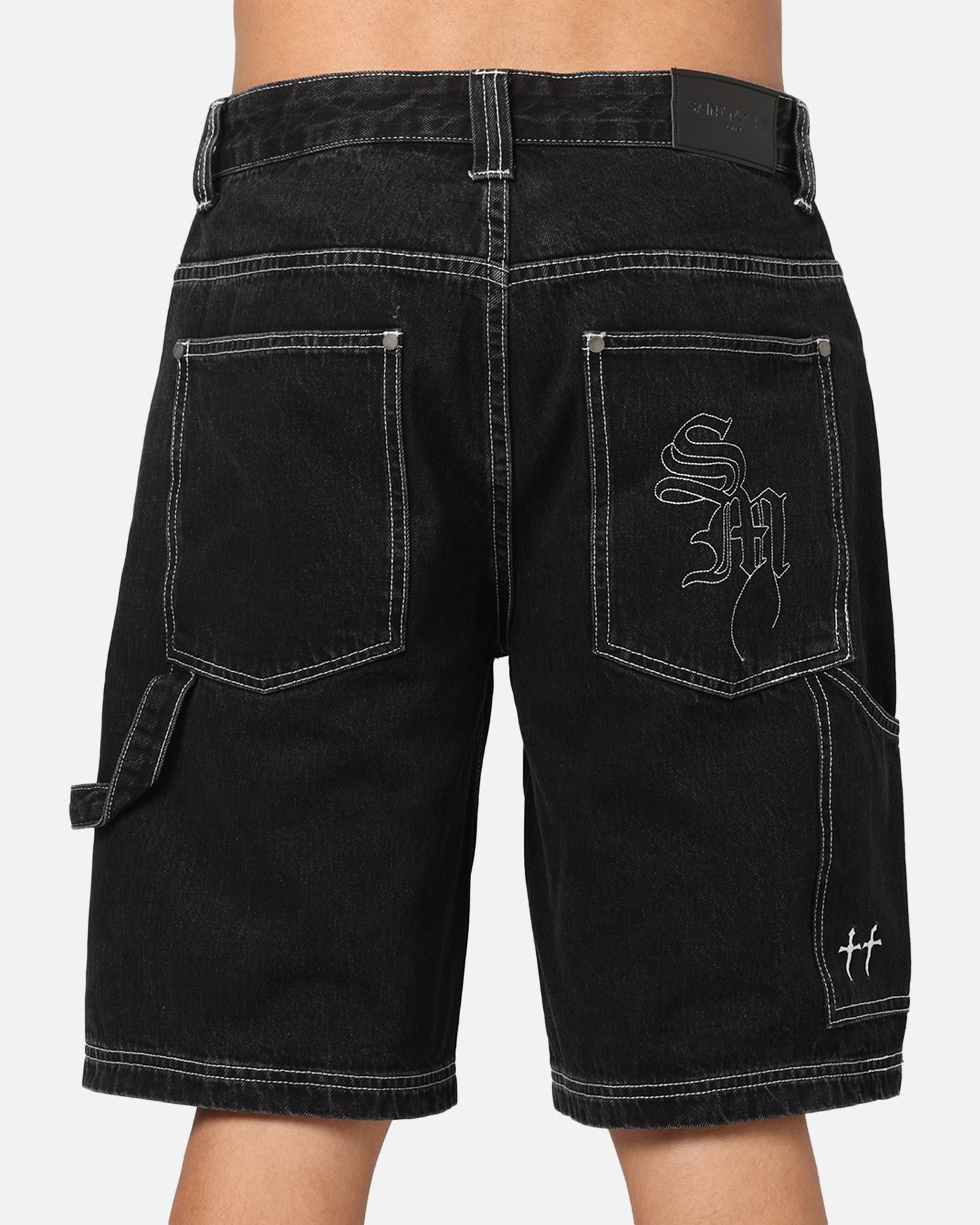 Saint Morta Amplus Fray Carpenter Jort Shorts Contrast Black