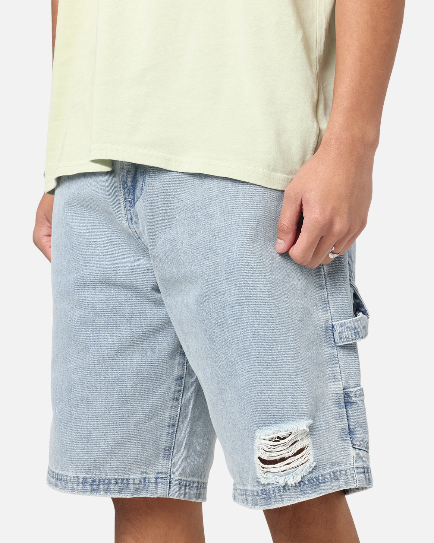 Carre Distressed Carpenter Jorts Light Blue Wash