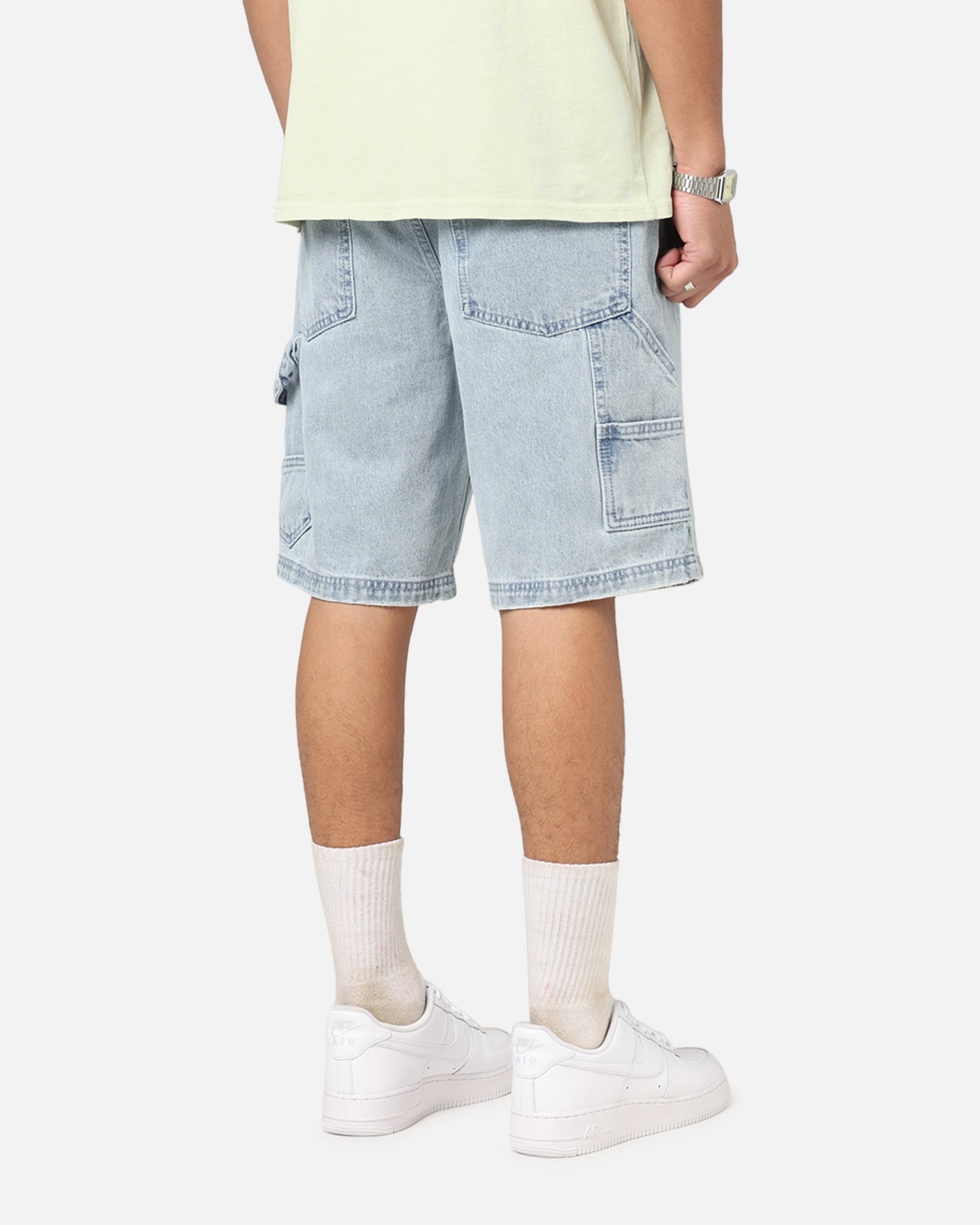 Carre Distressed Carpenter Jorts Light Blue Wash