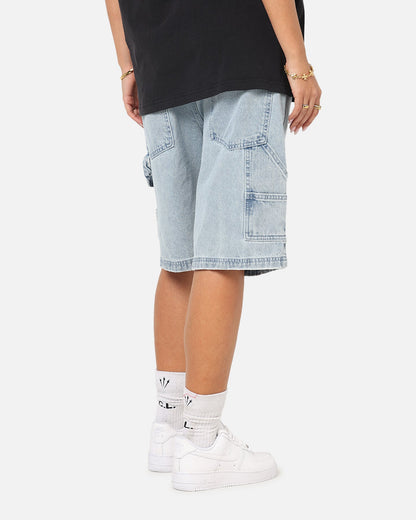 Carre Distressed Carpenter Jorts Light Blue Wash