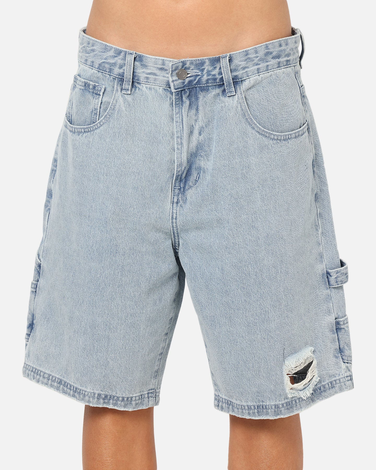Carre Distressed Carpenter Jorts Light Blue Wash