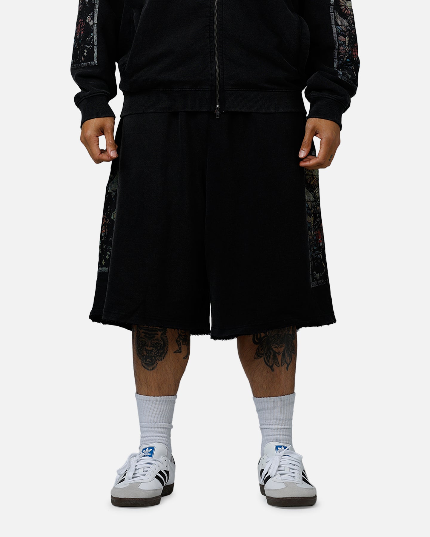 Saint Morta Kingdomcome Baggy Sweat Shorts Vintage Black