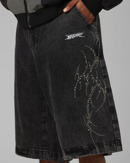 Loiter Goth Clique Jorts Black