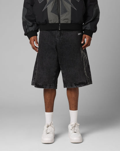 Loiter Goth Clique Jorts Black