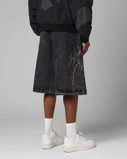 Loiter Goth Clique Jorts Black