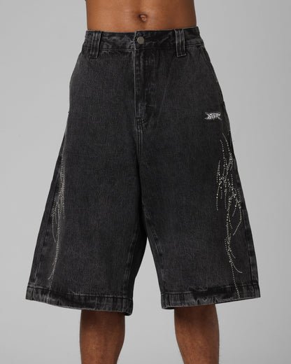 Loiter Goth Clique Jorts Black