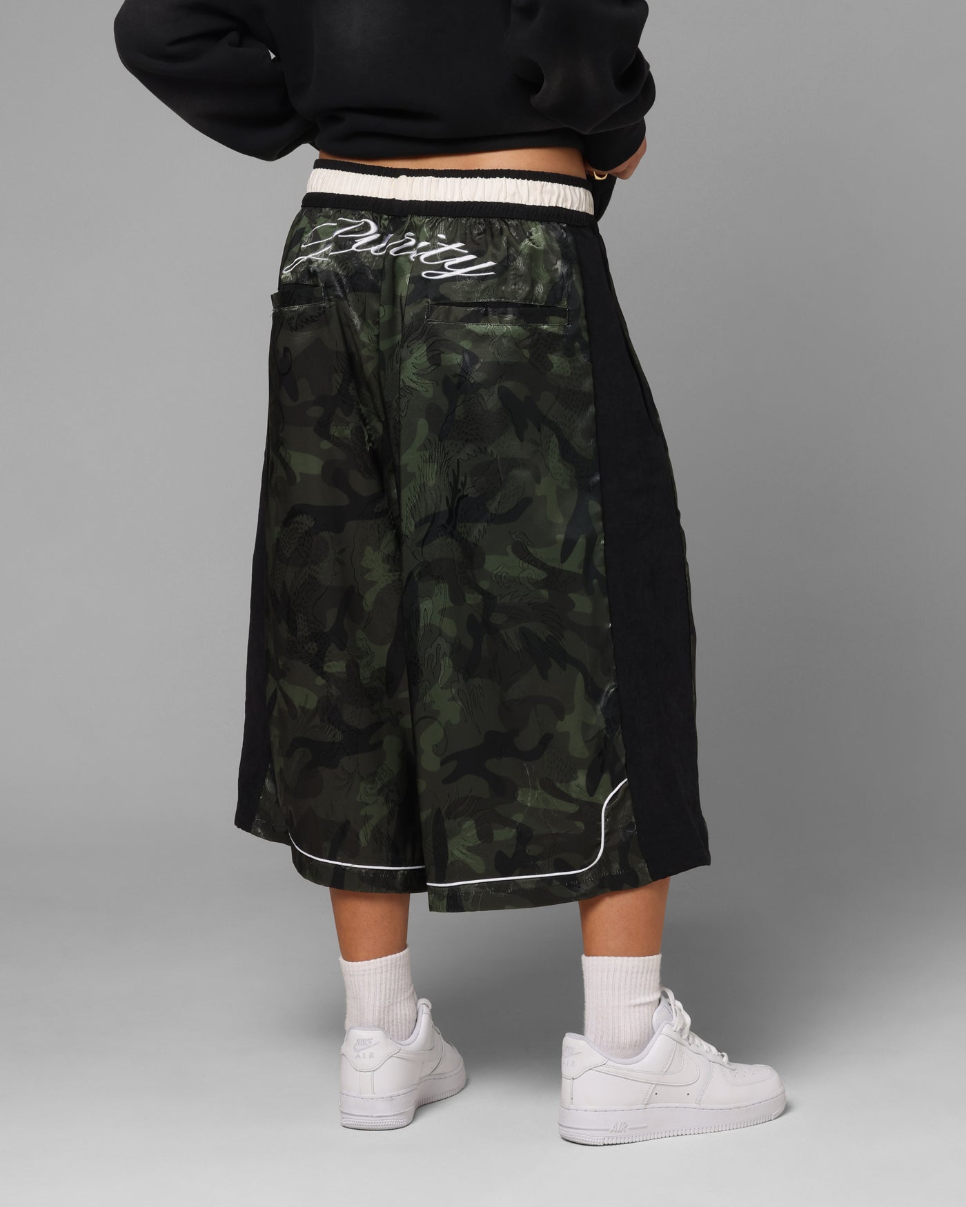 Loiter Fight Club 3 Quarter Shorts Woodland Camo