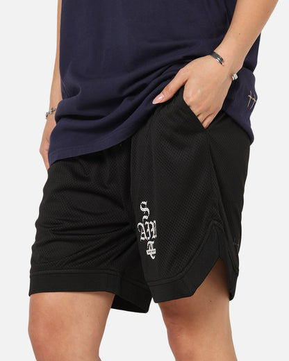Saint Morta Gothic Stack Basketball Shorts Black