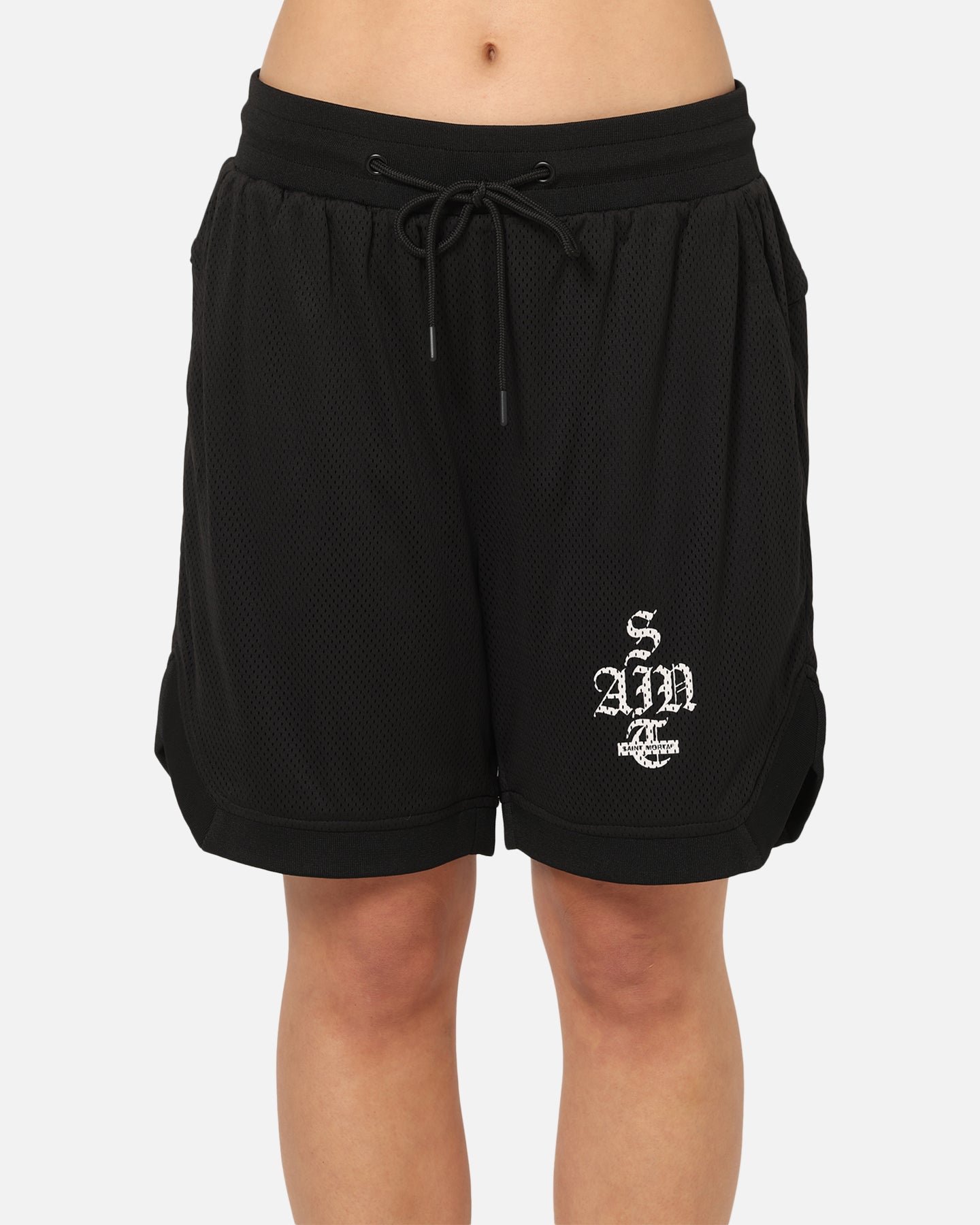 Saint Morta Gothic Stack Basketball Shorts Black