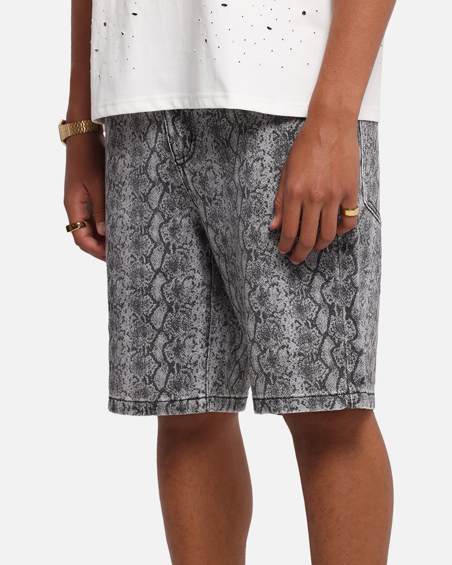 XXIII Snake Skin Jorts Black Snake Print