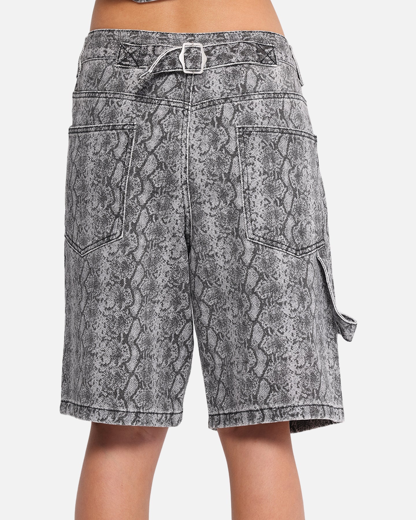 XXIII Snake Skin Jorts Black Snake Print