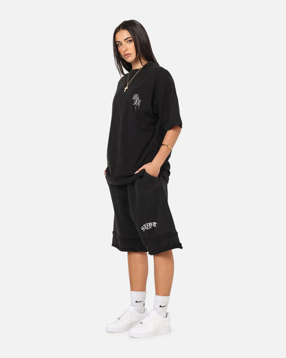 Saint Morta Gothic Layered Sweat Shorts Black