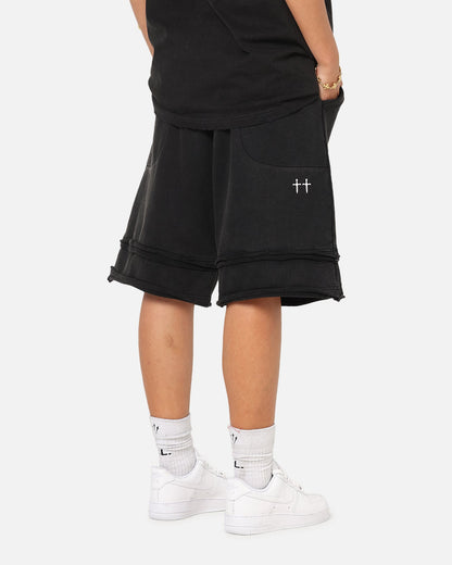 Saint Morta Gothic Layered Sweat Shorts Black