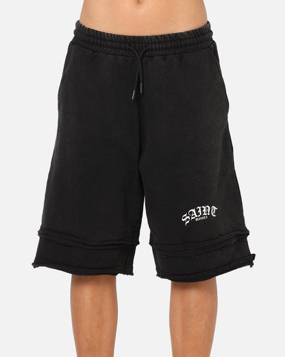 Saint Morta Gothic Layered Sweat Shorts Black