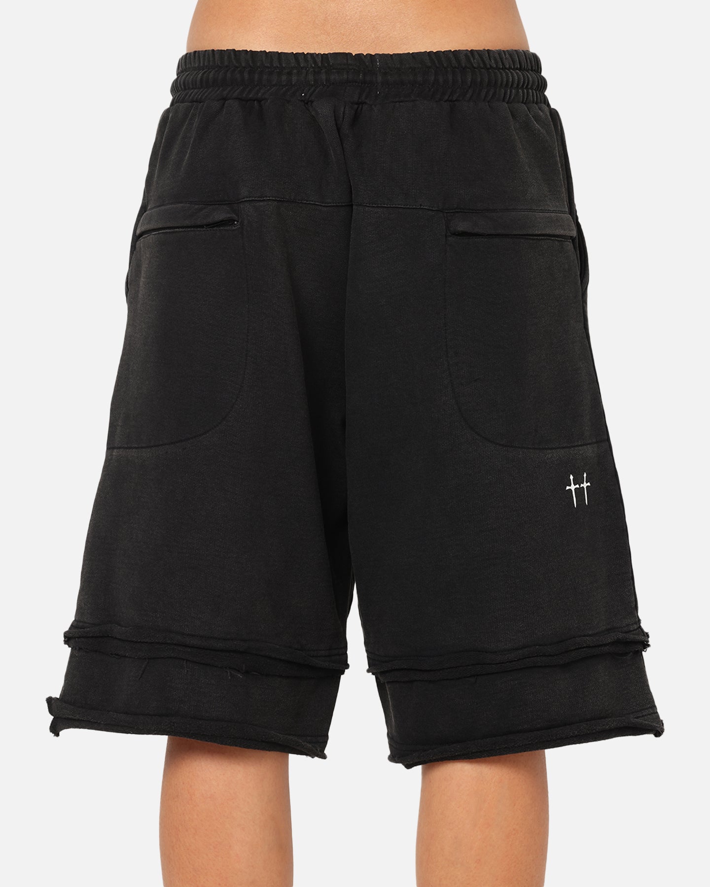 Saint Morta Gothic Layered Sweat Shorts Black