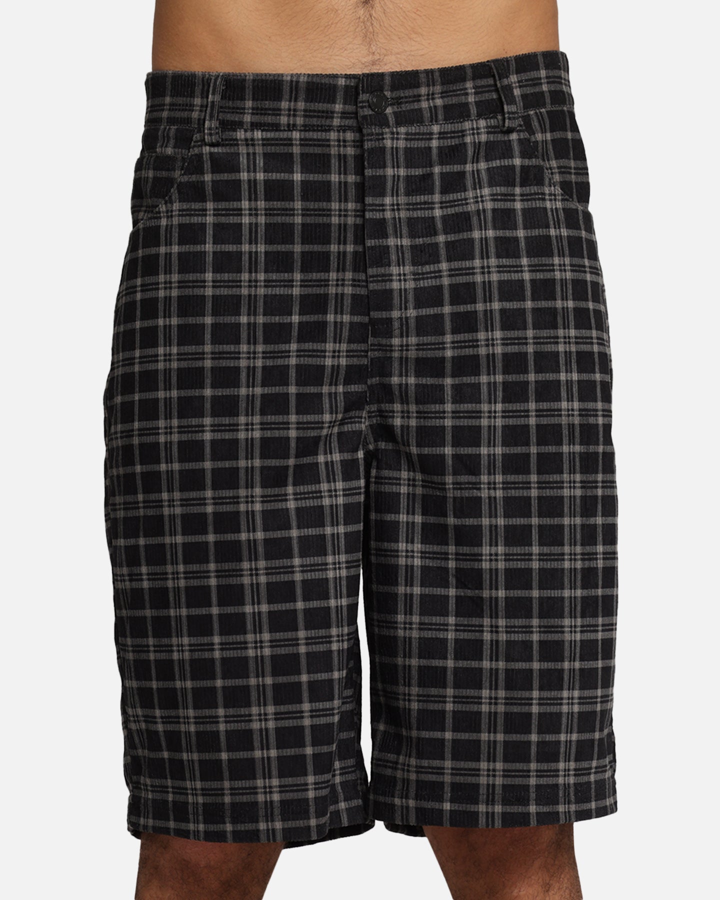 XXIII Plaid Corduroy Jorts Black/Grey