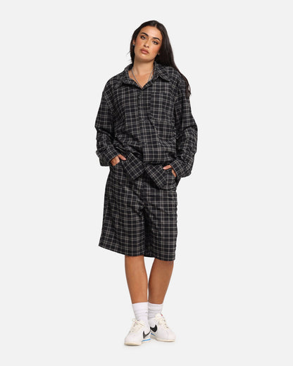 XXIII Plaid Corduroy Jorts Black/Grey