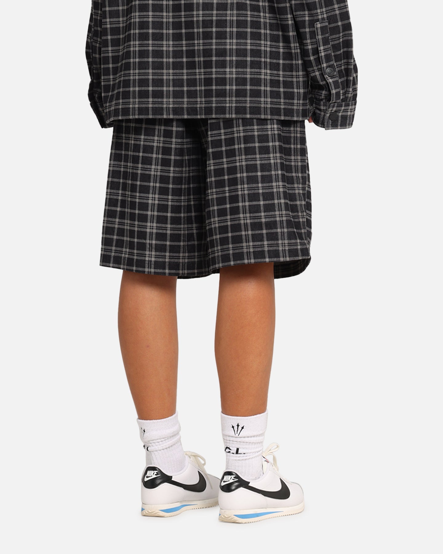 XXIII Plaid Corduroy Jorts Black/Grey