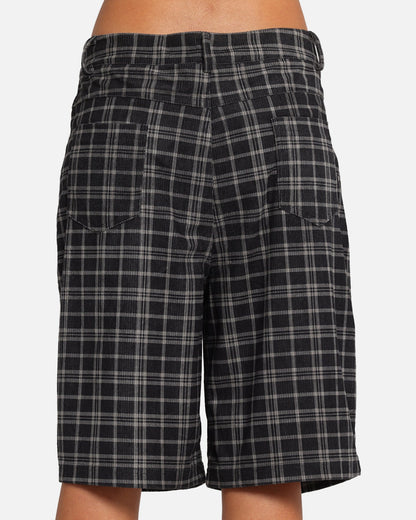 XXIII Plaid Corduroy Jorts Black/Grey