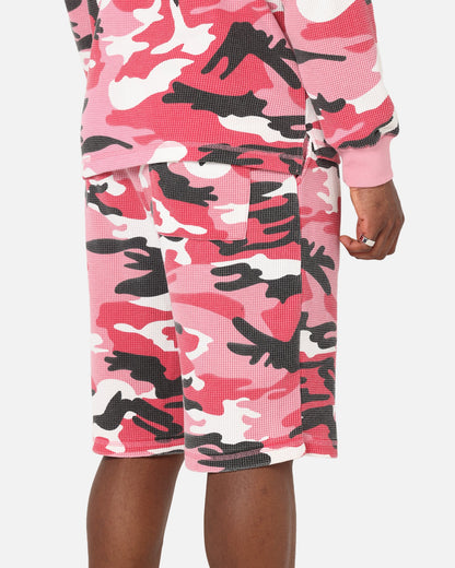 XXIII Printed Thermal Shorts Pink Camo