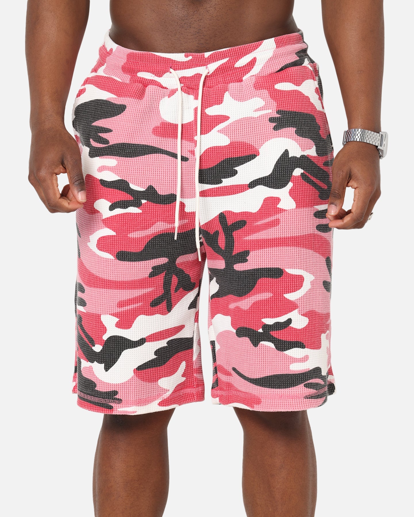 XXIII Printed Thermal Shorts Pink Camo