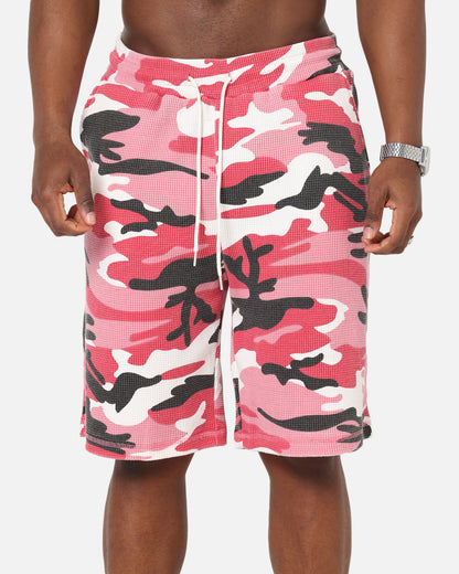 XXIII Printed Thermal Shorts Pink Camo