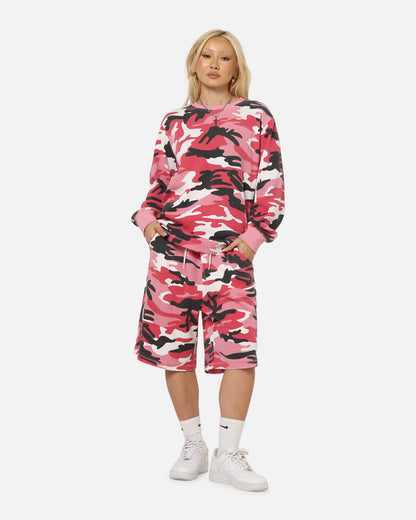 XXIII Printed Thermal Shorts Pink Camo