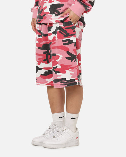 XXIII Printed Thermal Shorts Pink Camo