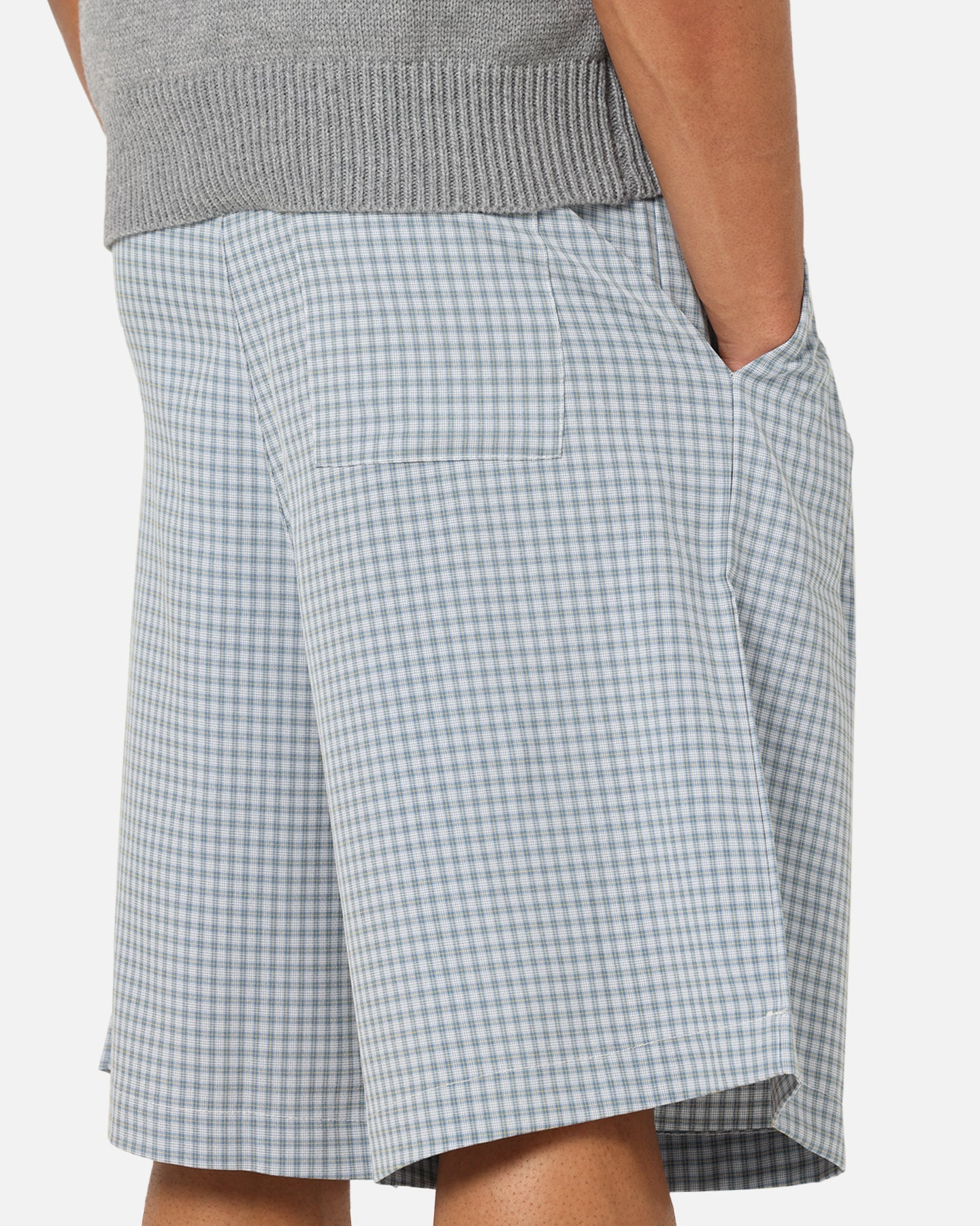 XXIII Baggy Pleated Shorts Blue Check