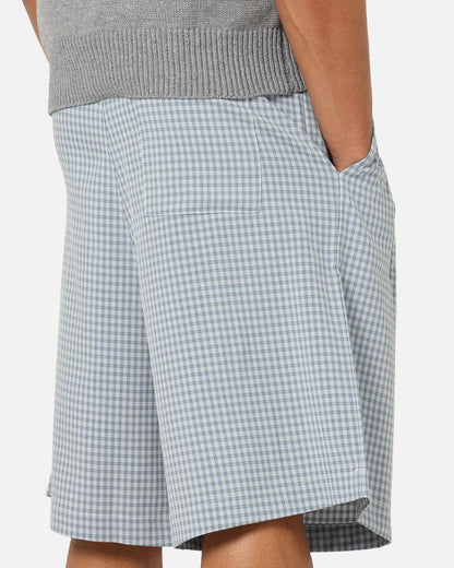 XXIII Baggy Pleated Shorts Blue Check