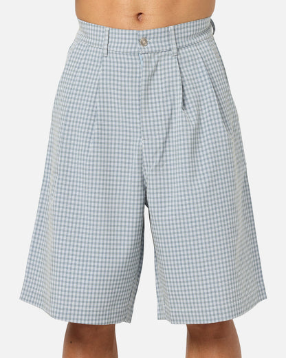 XXIII Baggy Pleated Shorts Blue Check