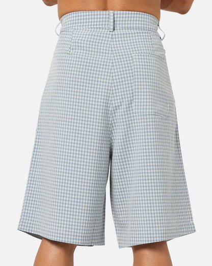XXIII Baggy Pleated Shorts Blue Check