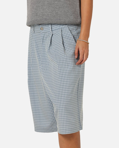 XXIII Baggy Pleated Shorts Blue Check