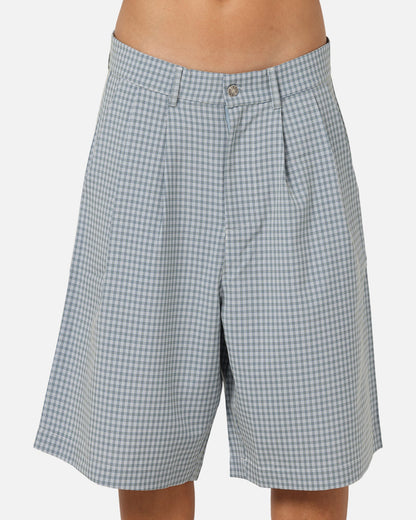 XXIII Baggy Pleated Shorts Blue Check