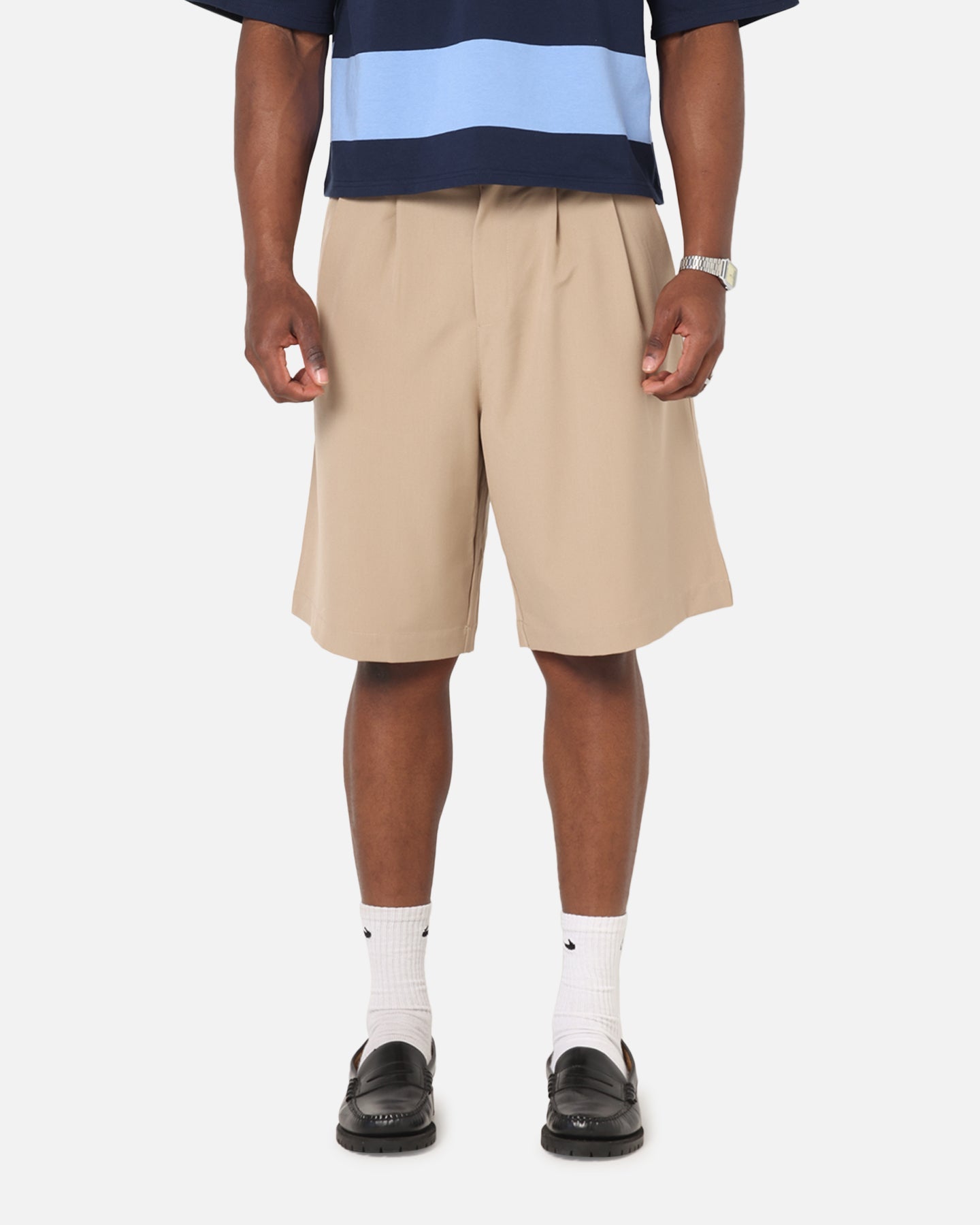 XXIII Baggy Pleated Shorts Tan