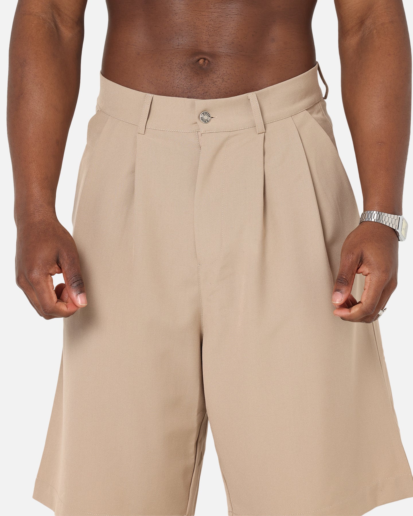 XXIII Baggy Pleated Shorts Tan