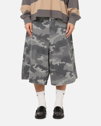 XXIII Wide Leg Denim Shorts Digi Camo